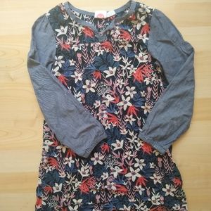 Roxy Long Sleeve Flower Patterned Dress Sz 6